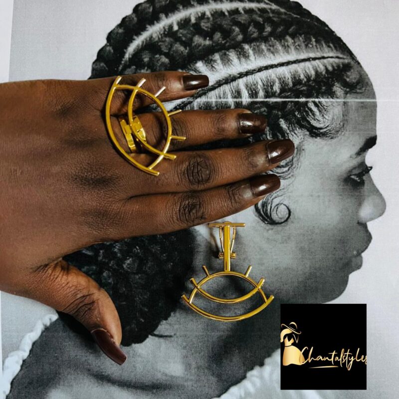 Ensemble acier inoxydable bague, boucle d’oreille