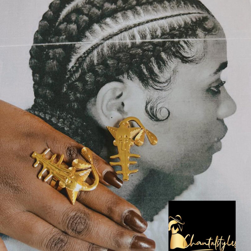 Ensemble acier inoxydable bague, boucle d’oreille