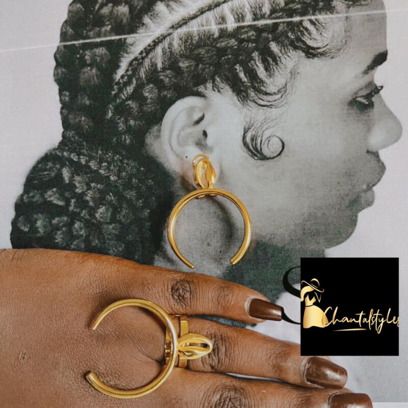 Ensemble acier inoxydable bague, boucle d’oreille