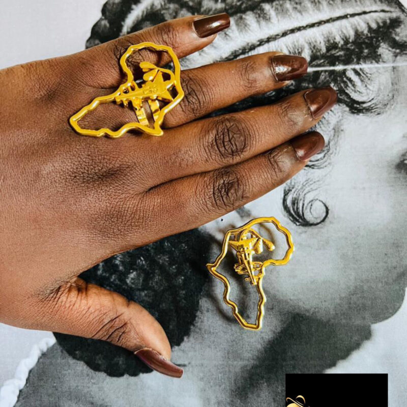 Ensemble acier inoxydable bague, boucle d’oreille