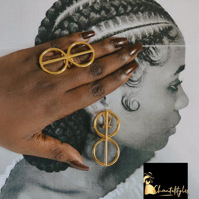 Ensemble acier inoxydable bague, boucle d’oreille