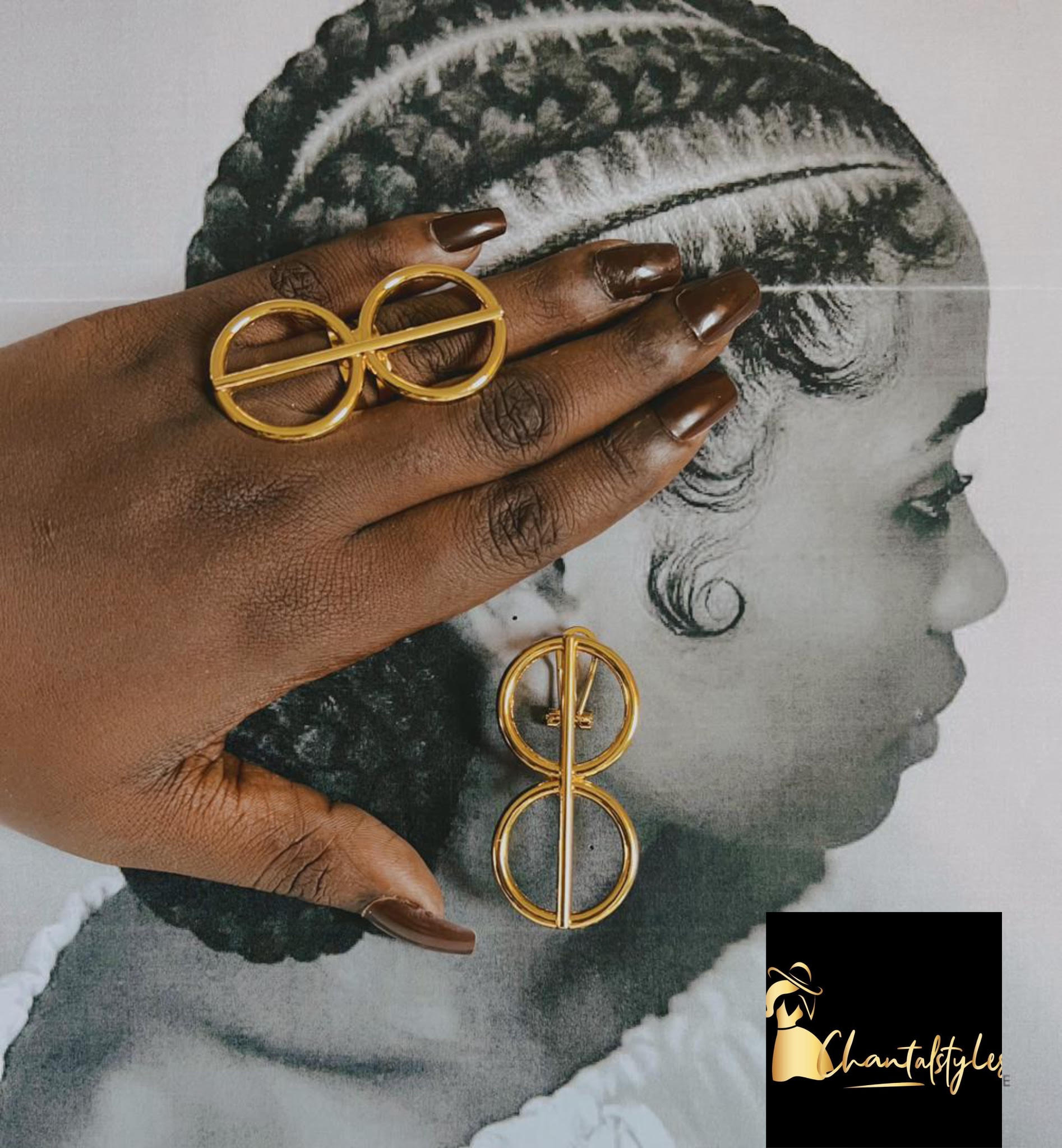 Ensemble acier inoxydable bague, boucle d’oreille