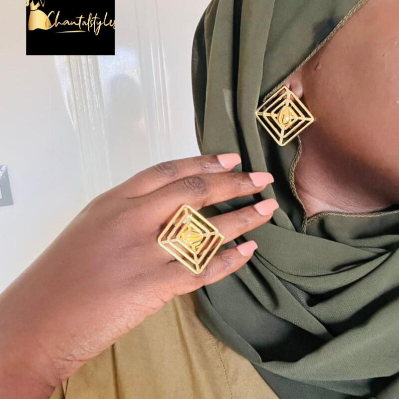 Ensemble boucle d’oreille bague