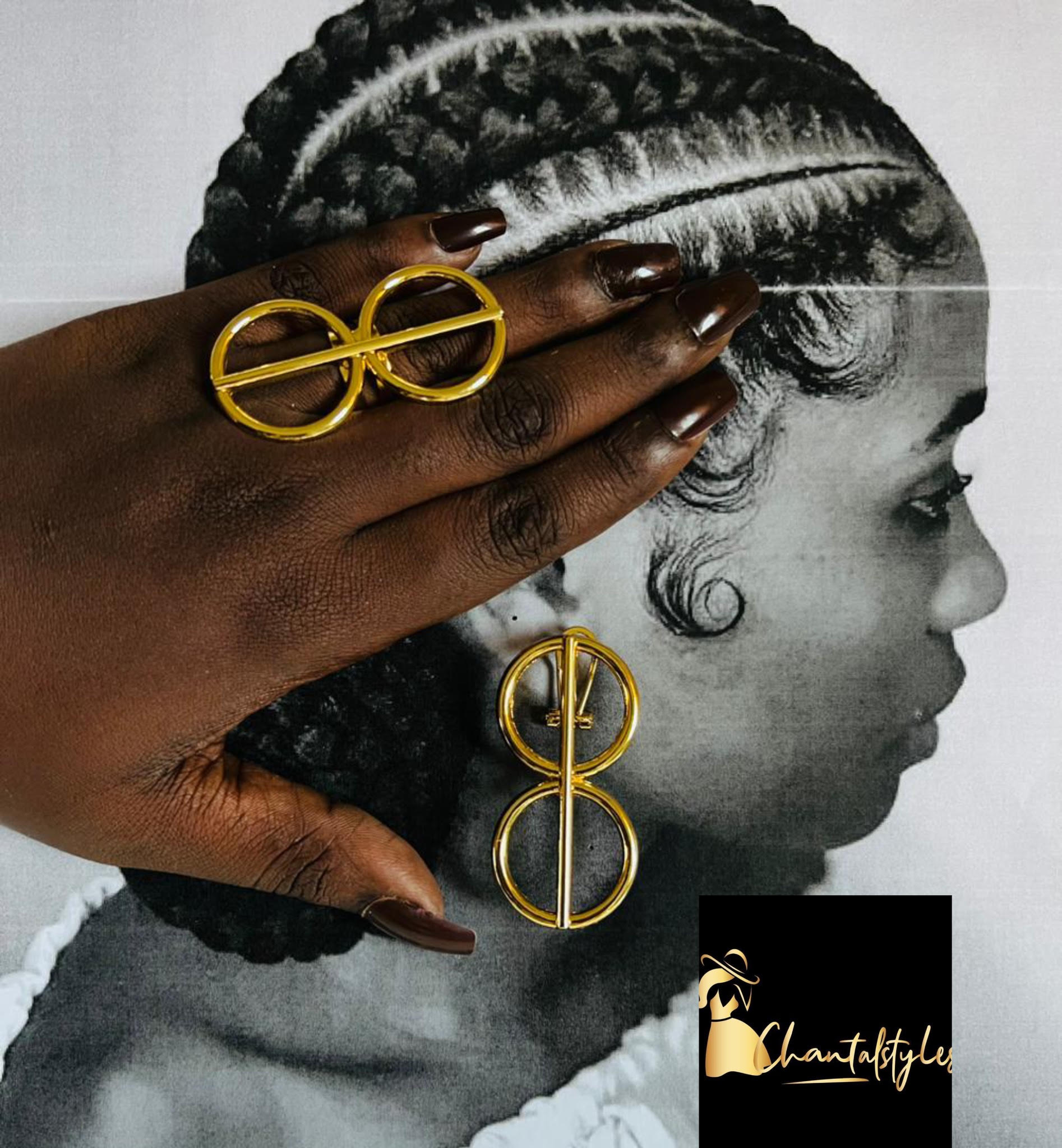 Ensemble acier inoxydable bague, boucle d’oreille