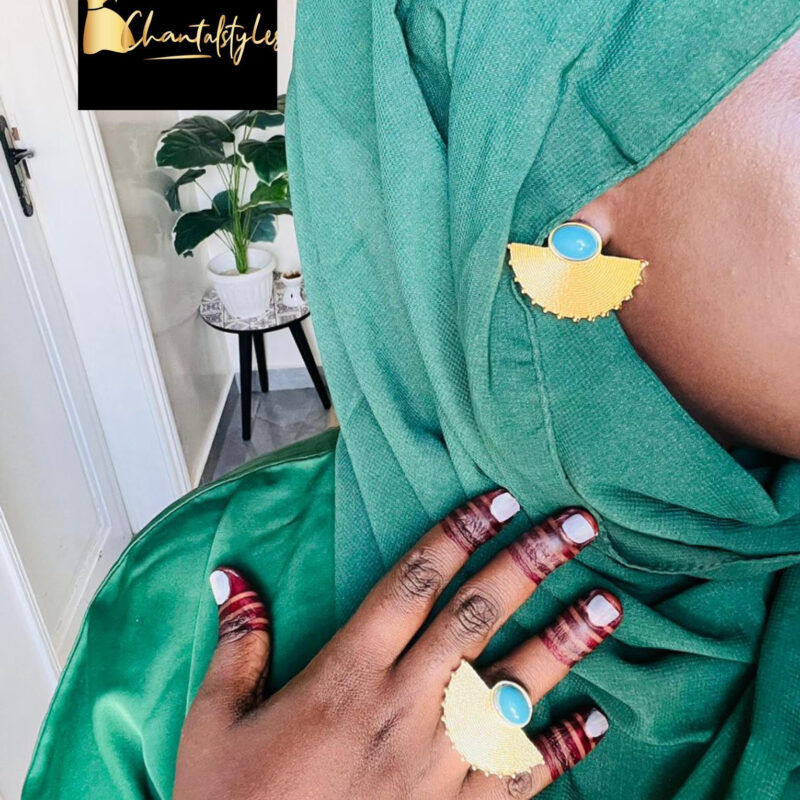 Ensemble boucle d’oreille, bague, acier inoxydable