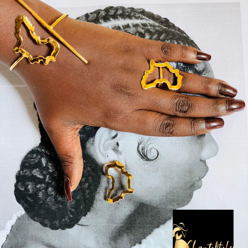 Ensemble trois pièces bague, boucle d’oreille , bracelet