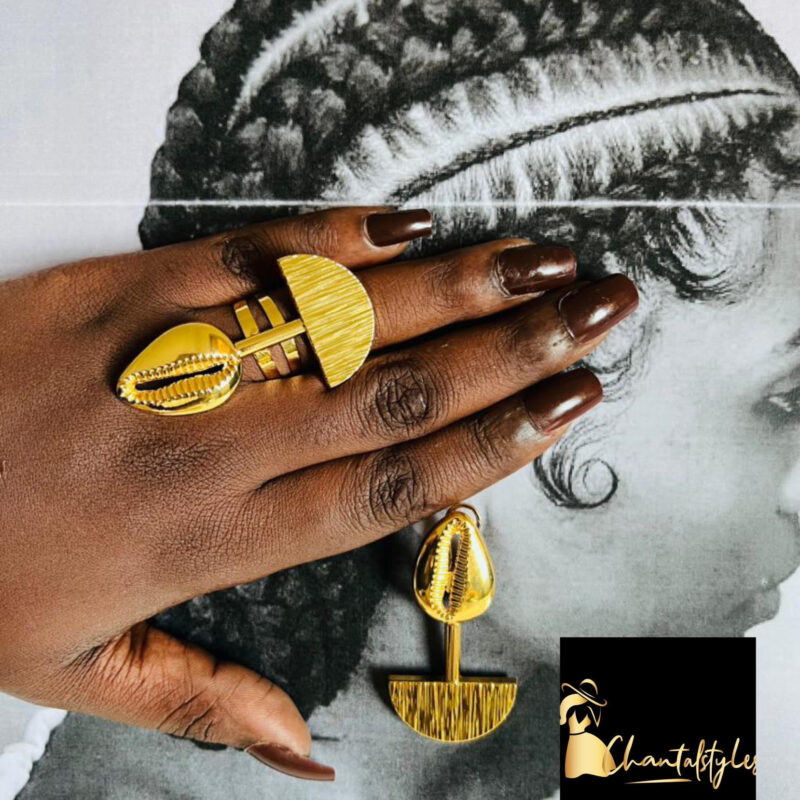 Ensemble acier inoxydable bague, boucle d’oreille