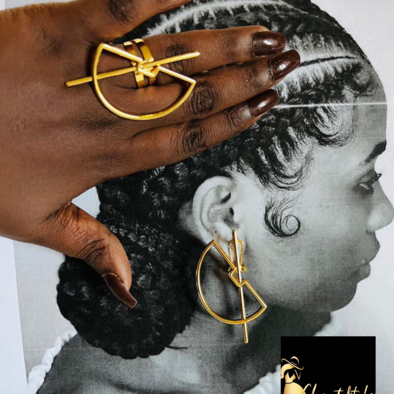 Ensemble acier inoxydable bague, boucle d’oreille