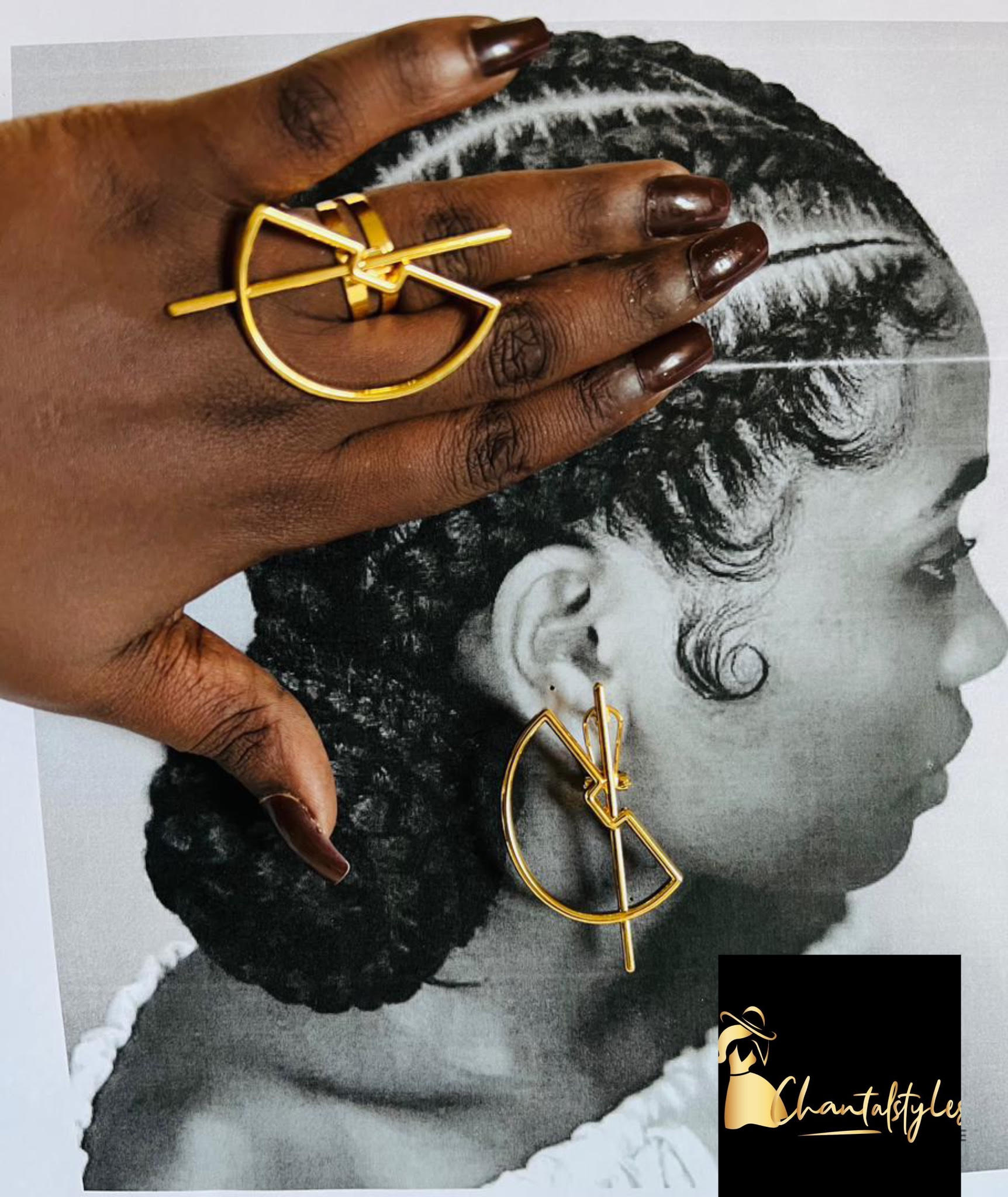 Ensemble acier inoxydable bague, boucle d’oreille