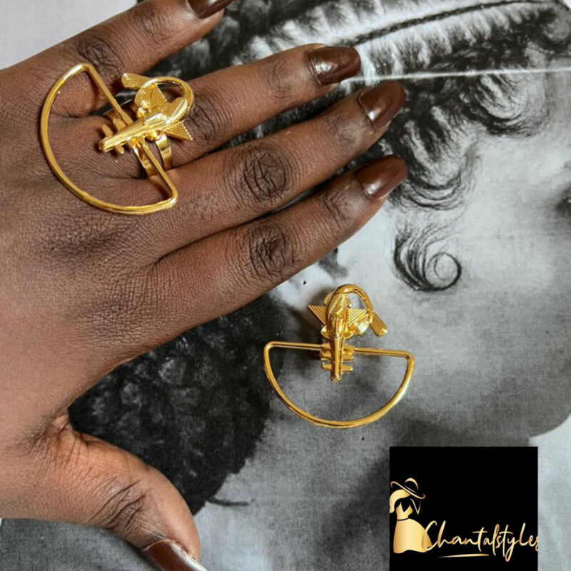 Ensemble acier inoxydable bague, boucle d’oreille